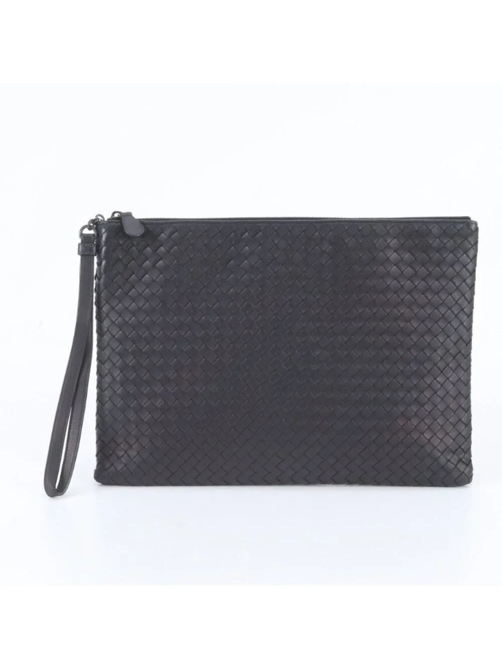 Bottega Veneta Intrecciato Leather Clutch Pouch Black